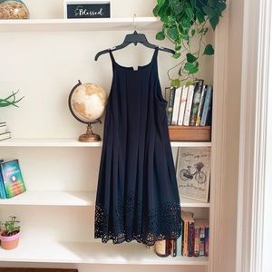 Vince Camuto laser cut fit+flare sleeveless dress